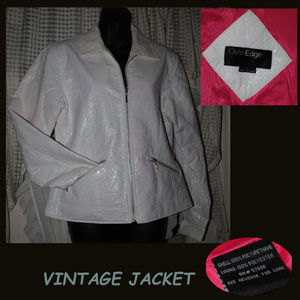 Unique Vintage OUTER EDGE White Poly Jacket Sz L